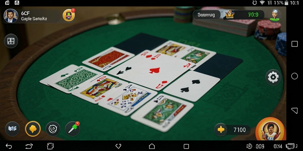Tampilan gameplay seru permainan Gaple di 6CF.
