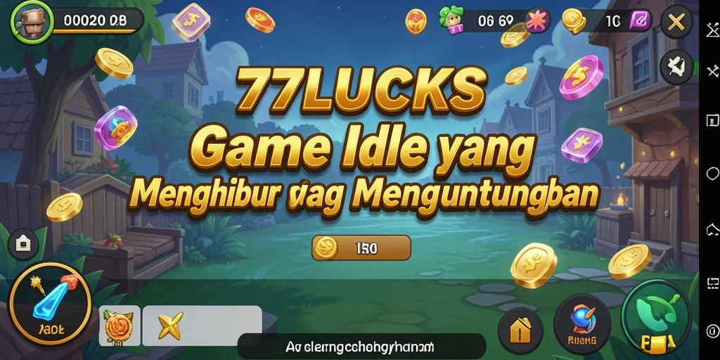 Tampilan gameplay menarik dari 77LUCKS dengan fitur Idle yang mengasyikkan.