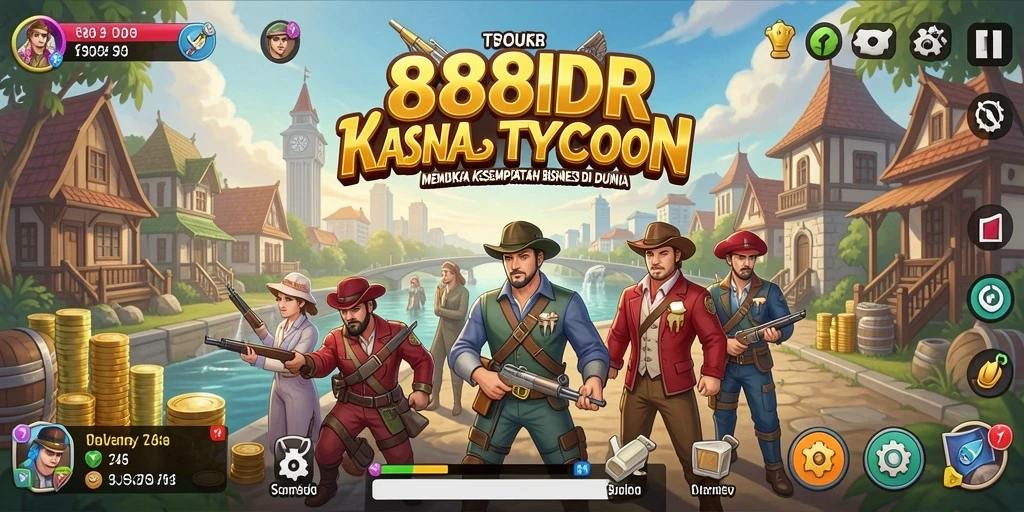 Tampilan gameplay menarik dari 888IDR yang menunjukkan manajemen bisnis Tycoon.