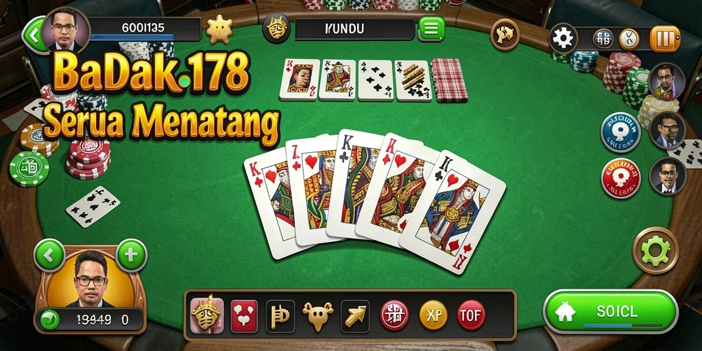 Tampilan gameplay Gaple yang menarik dan interaktif di BADAK178.