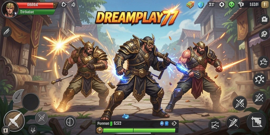Tampilan tangkapan layar daring dari pengalaman Battle Royale yang mendebarkan.