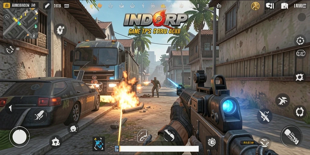 Tampilan gameplay dinamis dan mendebarkan di INDORP.