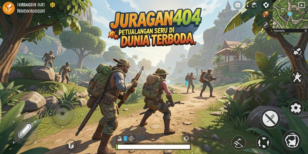 Tampilan gameplay JURAGAN404 yang penuh petualangan di dunia terbuka.