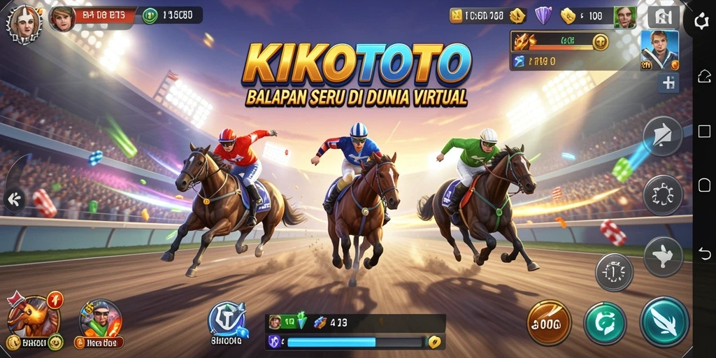 Tampilan menarik dari gameplay KIKOTOTO yang penuh aksi balapan.