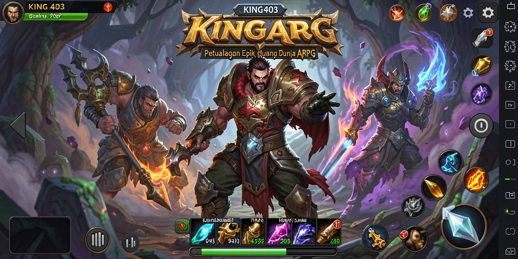 Tampilan gameplay KING403 yang mendebarkan dan penuh aksi ARPG.