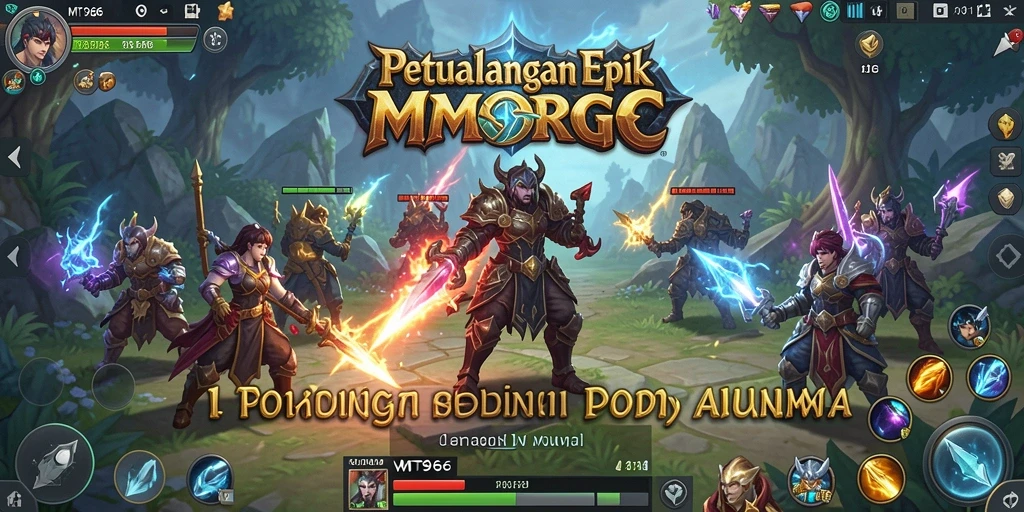 Screenshot utama MT966 menampilkan aksi seru dalam dunia MMORPG.
