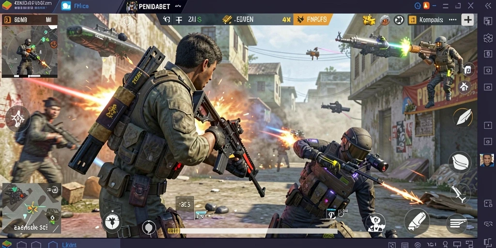 Tampilan layar gameplay intens di PENIDABET dengan aksi tembak-menembak yang seru.