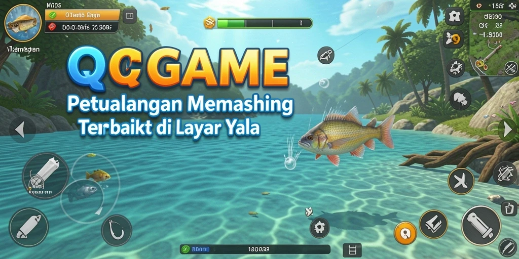 Tampilan gameplay QTGAME menunjukkan keindahan memancing yang mengasyikkan.