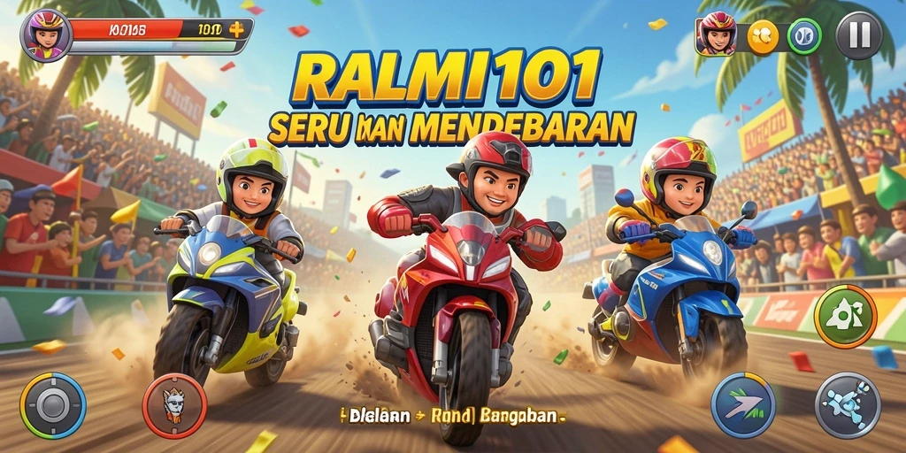 Tampilan gameplay yang mendebarkan dalam balapan REMI101.