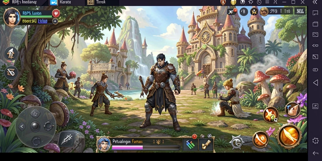 Screenshot menunjukkan aksi seru dalam gameplay RPG.