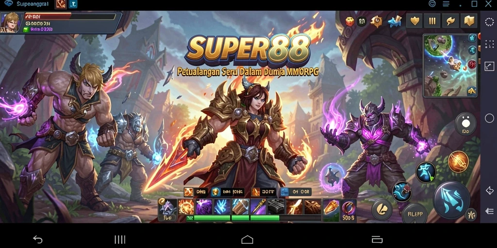 Tampilan gameplay seru SUPER88 dalam petualangan MMORPG.