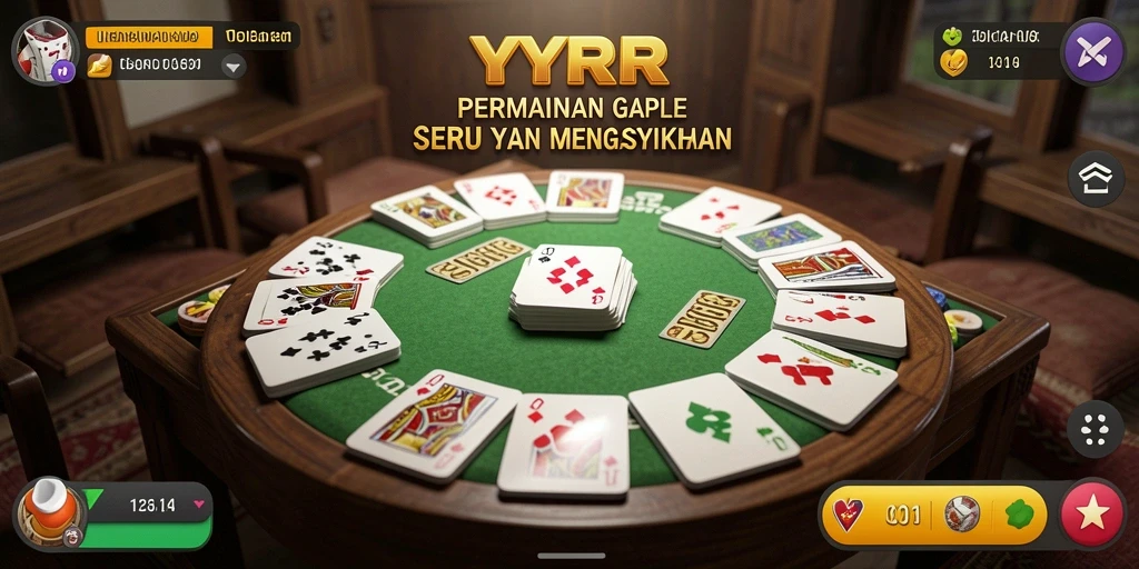 Tampilan layar utama YYRR dengan gameplay seru Gaple.