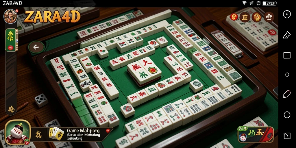 Tangkapan layar gameplay ZARA4D yang menampilkan suasana permainan Mahjong yang menarik.
